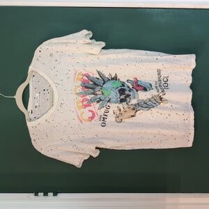 White distressed Lauren moshi CBGB tee